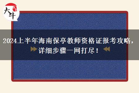 2024上半年海南保亭教师资格证报考攻略，详细步骤一网打尽！