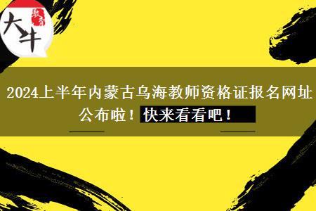 2024上半年内蒙古乌海教师资格证报名网址公布啦！快来看看吧！