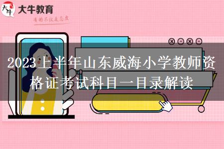 2023上半年山东威海小学教师资格证考试科目一目录解读