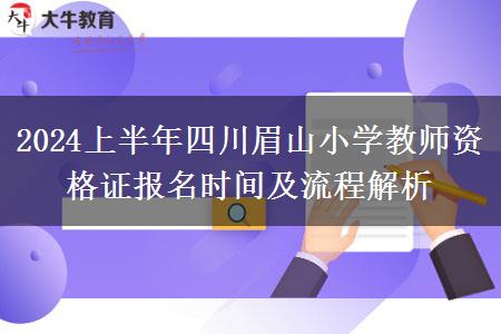 2024上半年四川眉山小学教师资格证报名时间及流程解析