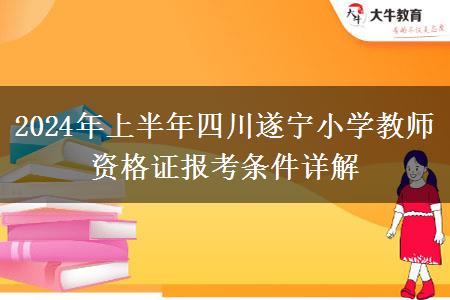 2024年上半年四川遂宁小学教师资格证报考条件详解