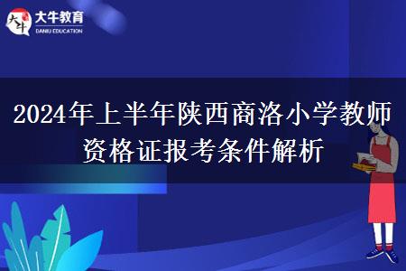 2024年上半年陕西商洛小学教师资格证报考条件解析