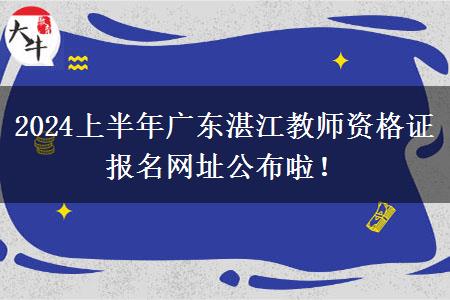 2024上半年广东湛江教师资格证报名网址公布啦！